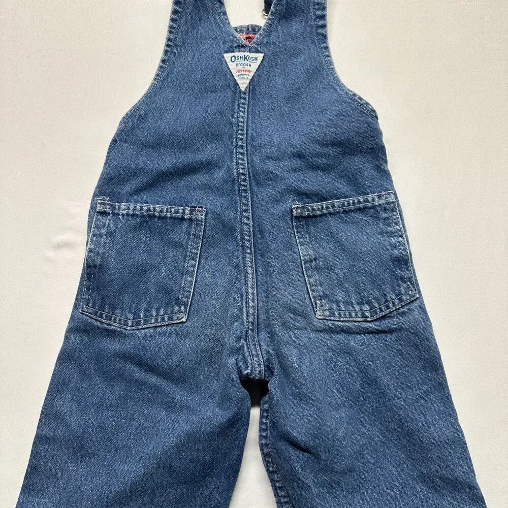 Vintage OshKosh B’gosh Flannel-Lined Denim Overalls | Made in USA | Kids